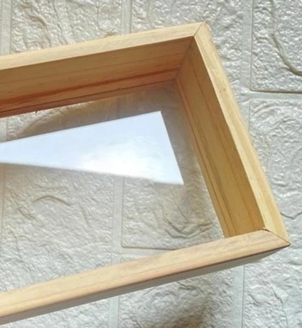 Wooden Floating frame with Acrylic Varamala Frame - 12 * 12 * 1.75 Inches