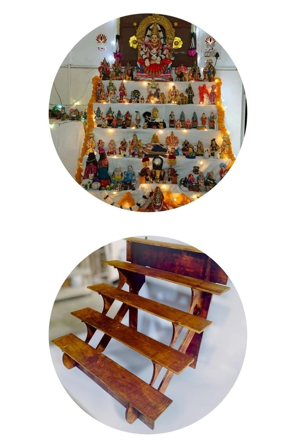 5 Step Golu padi stand 4 Feet width - 18mm, Birchply