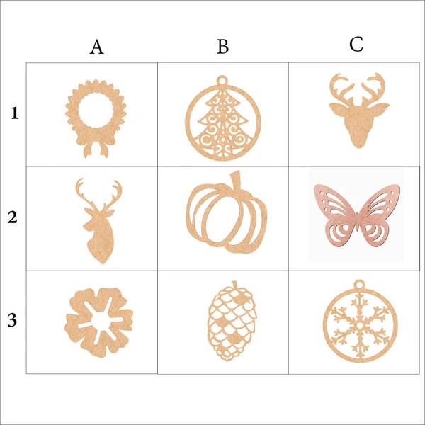 Christmas Ornaments - Set Of 5 - B1