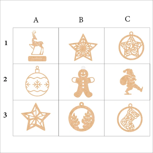 Christmas Ornaments - Set Of 5 - C1