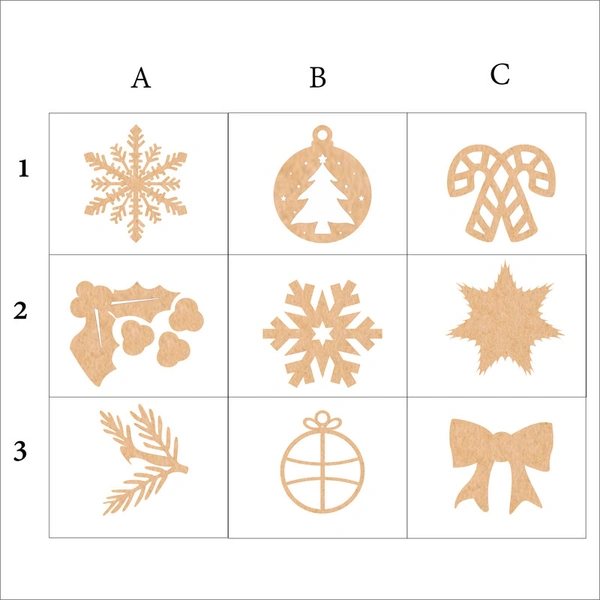 Christmas Ornaments - Set Of 5 - B1