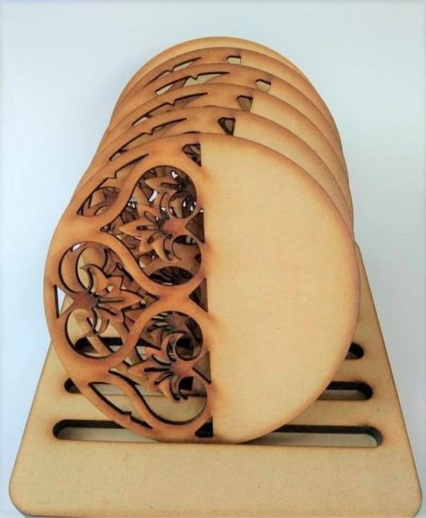 Floral Coaster set 1 - 4mm, 6