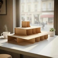 Tiered Display Stand Modern Counter Display Shelf for Stickers, Coasters & Small Products