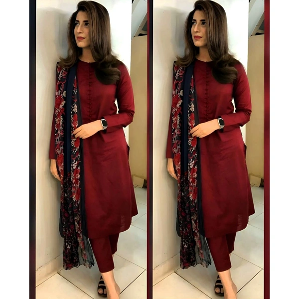 Pakistani Kurta - Maroon, XL-42