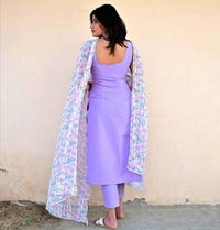 Cotton Kurta Set - Mauve, L-40