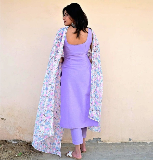 Cotton Kurta Set - Mauve, L-40