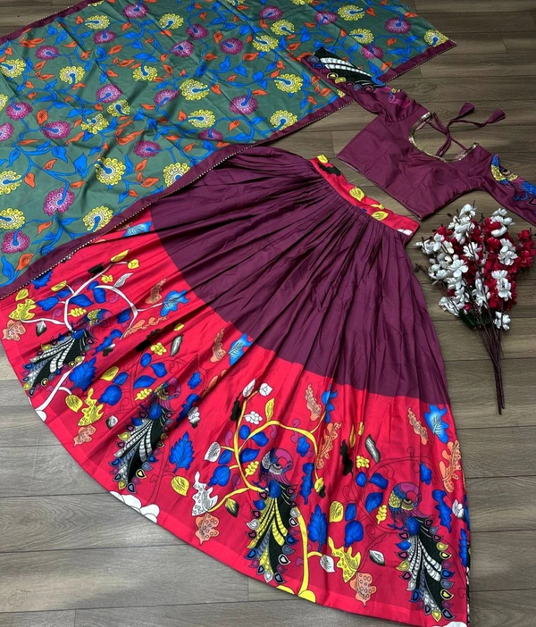 Kalamkari Lehenga Choli - Night Shadz, XL UP TO XXL