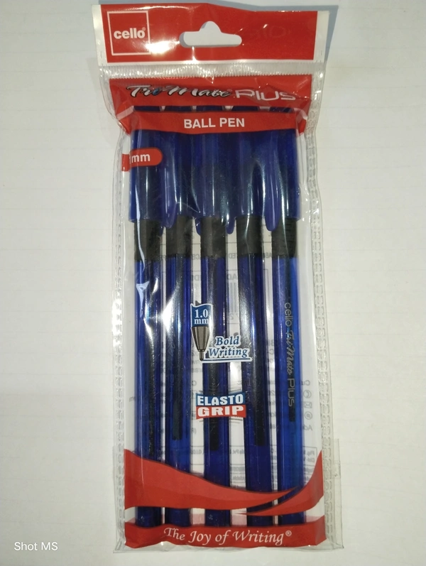 Cello Tri-mate Plus Ball Pen - 5 Piece - Black