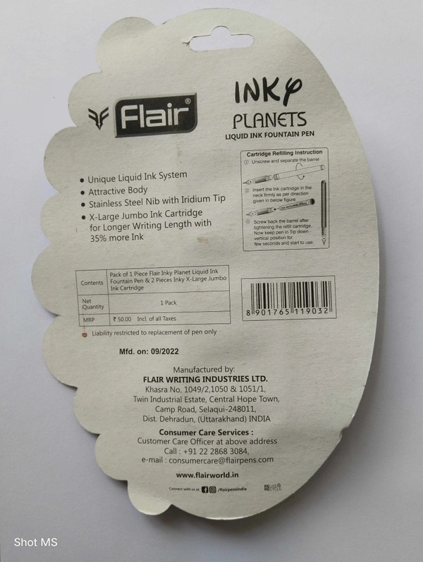 Flair Inky Planet Fountain Pen  - Blue