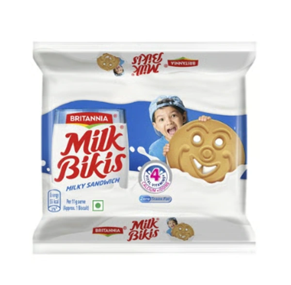 Britannia Milk Bikis Milk Sandwich Cream Biscuits - 200 GM