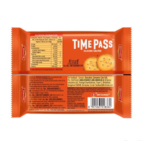 Britannia 50-50 Timepass Classic Salted Biscuit - 142 GM
