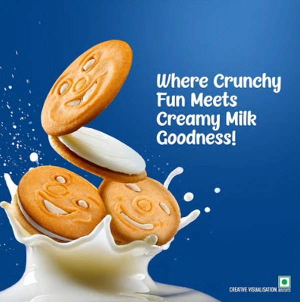 Britannia Milk Bikis Milk Sandwich Cream Biscuits - 200 GM