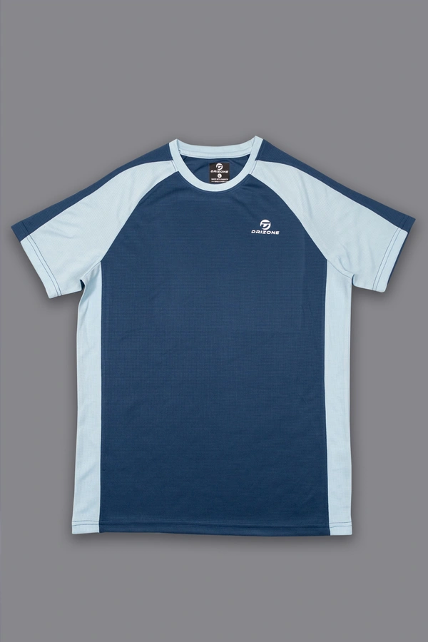 Drizone-Pack of 16 Pcs-@150/Pc-Round Neck Half Sleeve T-Shirt - Dark Grey, Sky blue, Airforce,Black, M,L,XL,XXL