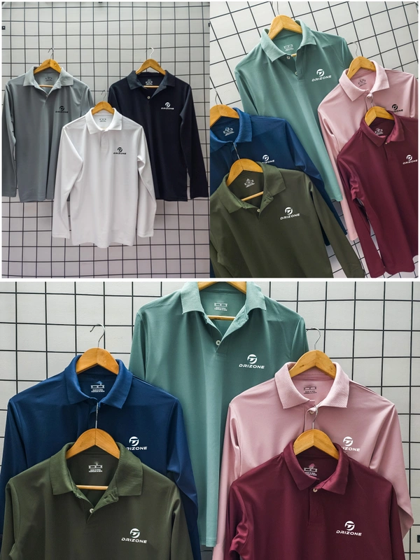 Plain Drizone T-shirt Pack of 4 Pcs@240/pc-Full sleeve sports collar t-shirts - M,L,XL,XXL, Onion pink