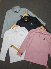 Plain Drizone T-shirt Pack of 4 Pcs@240/pc-Full sleeve sports collar t-shirts - M,L,XL,XXL, Onion pink