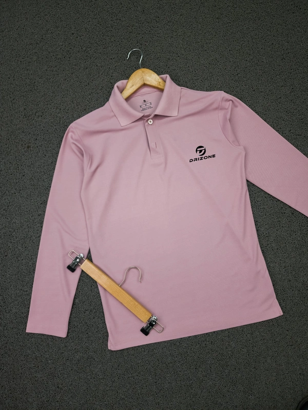 Plain Drizone T-shirt Pack of 4 Pcs@240/pc-Full sleeve sports collar t-shirts - M,L,XL,XXL, Onion pink