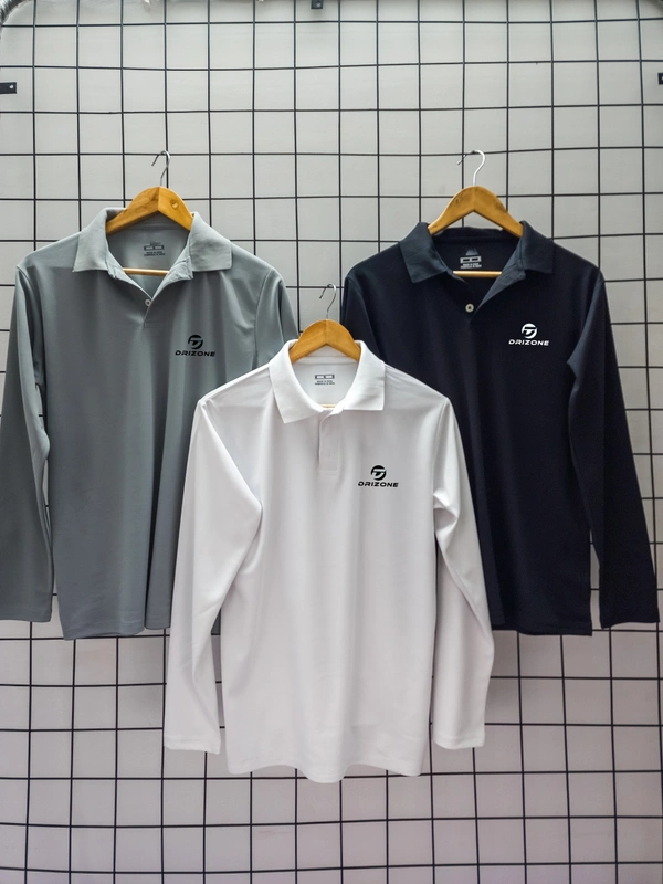 Plain Drizone T-shirt Pack of 4 Pcs@240/pc-Full sleeve sports collar t-shirts - M,L,XL,XXL, Onion pink