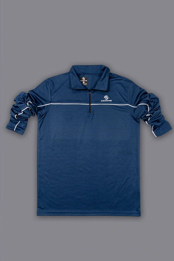 Drizone-Pack of 24 Pcs-@170/Pc-Polo Full Sleeve Designer T-Shirt With Piping - Black, Dark Grey, Airforce, Sky Blue, Wine, Olive, M,L,XL,XXL