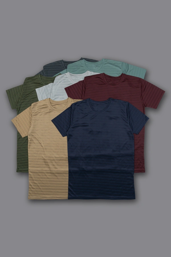 Plain-Pack of 28 Pcs-@150/Pc-Round Neck Half Sleeve T-Shirt - Navy, Dark Grey, Light Grey, Olive, Wine, Teal Green, Camel, M,L,XL,XXL