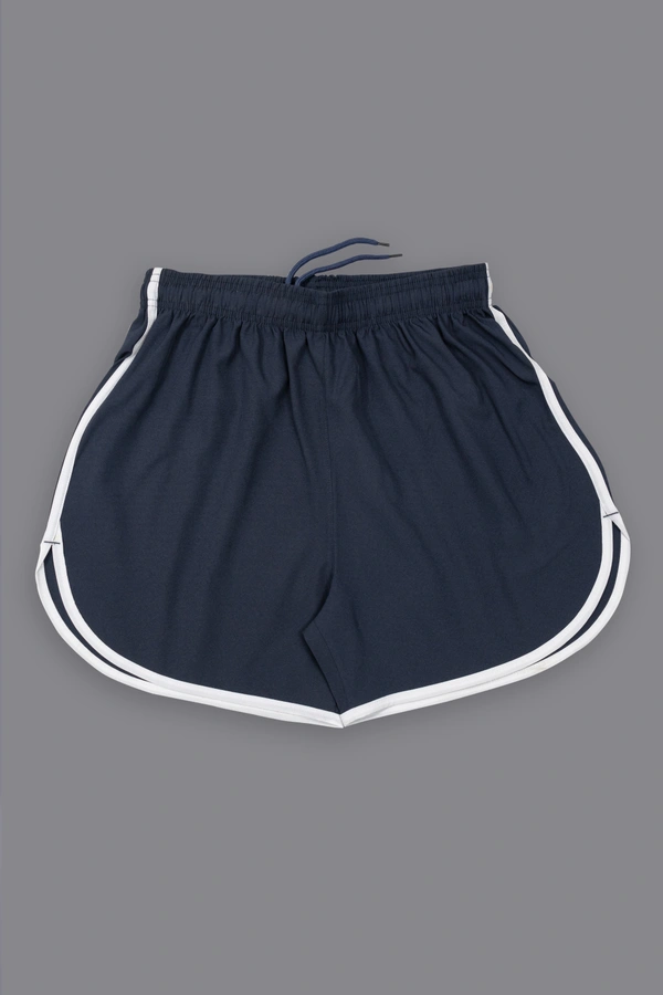 Plain-Pack of 12 Pcs-@155/Pc- Plain running shorts with white patti - M,L,XL,XXL, Navy,Dark grey, Olive