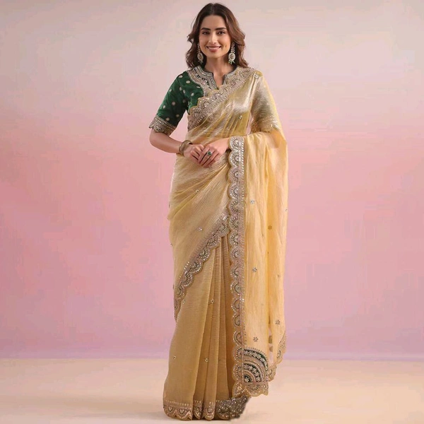 Designer Twill Net Partywear Saree