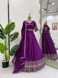 Beautiful Satin Sequence Work Lehanga