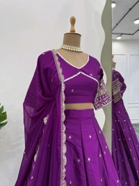 Beautiful Satin Sequence Work Lehanga
