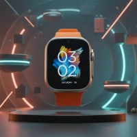 Ultra Smartwatch S9 5G Nano Sim Android Free Black Strap - 6RAM 128GB Storage, Orange