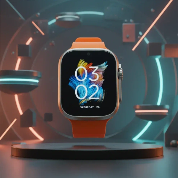 Ultra Smartwatch S9 5G Nano Sim Android Free Black Strap - 6RAM 128GB Storage, Orange