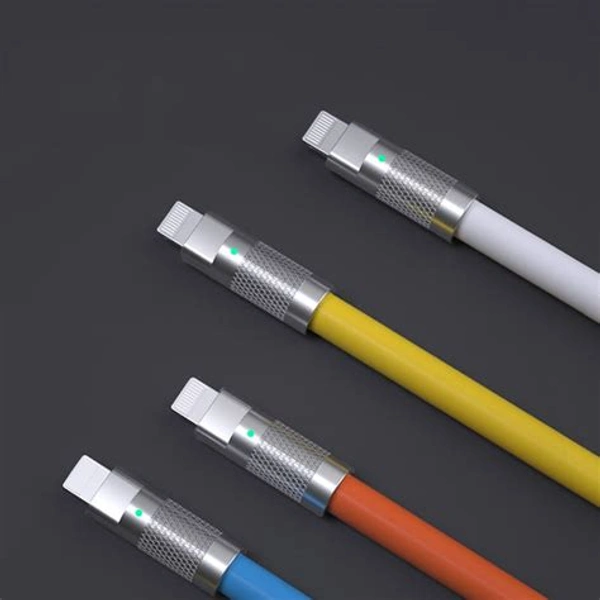 120W Super Fast Charging Cable Metal Zinc Alloy Liquid Silicone Type-C Charger Data OD6.0 For Android 1m- Usb Thickened Soft Rubber Type Electronics Wholesale Shell Cord