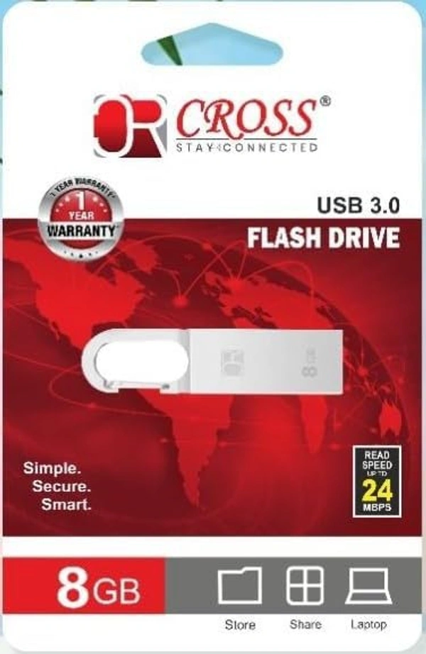 Cross  USB 3.0 Metal Body Flash/PenDrive External Storage Device 1yr Warranty