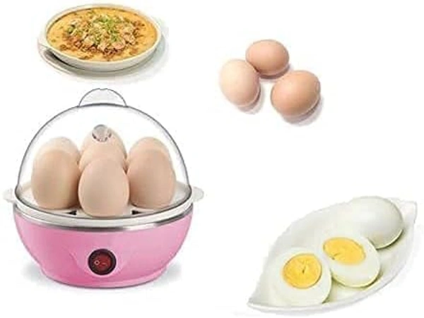 Egg Boiler Electric Automatic Off 7 Egg Poacher for Steaming, Cooking, Boiling and Frying (400 Watts) Multicolour 