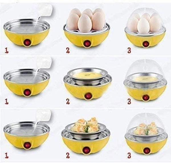 Egg Boiler Electric Automatic Off 7 Egg Poacher for Steaming, Cooking, Boiling and Frying (400 Watts) Multicolour 