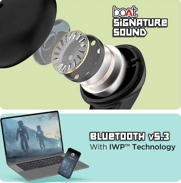 boAt Airdopes 190 True Wireless in Ear Earbuds with Beast Mode(50ms) for Gaming, 40H Playtime, Breathing LEDs, Signature Sound, Quad Mics Enx Tech, ASAP Charge & BT v5.3 - White