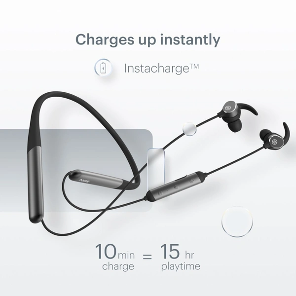 Noise Flair XL XL Bluetooth Wireless Neckband Earphones with Mic 1 Yr Warranty  - Black