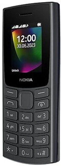 Nokia 105 Refurbished (Dual Sim 1000 mAh Battery, 1.8 Inch Display Black (Model 2023) - Black