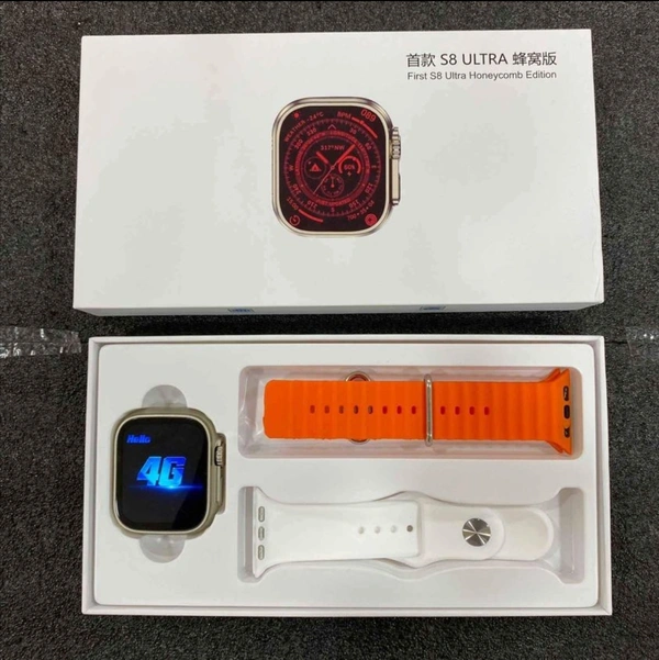 S8 Series 8 Ultra Smartwatch - 4G Simcard Supported Android Smartwatch - White