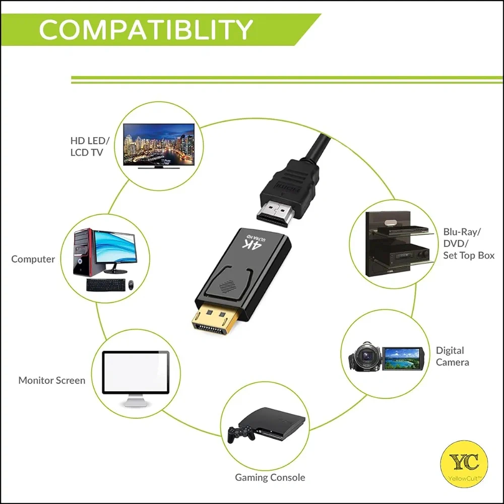 4K DisplayPort naar HDMI adapter - DisplayPort naar HDMI adapter, Type