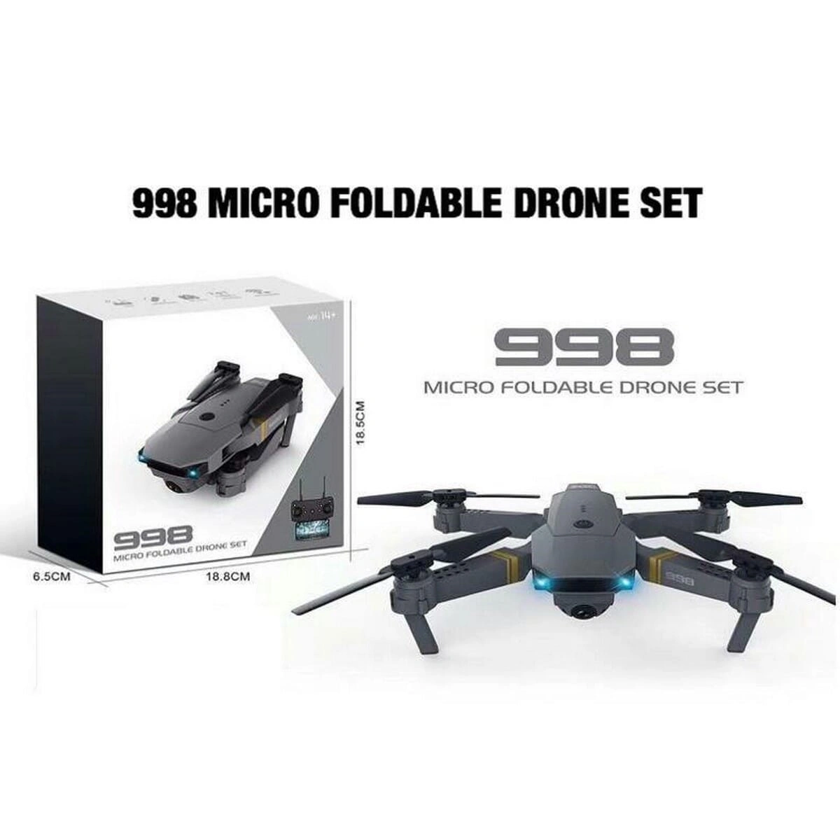 998 PRO Foldable Toy Drone with HQ 4K WiFi Camera Remote