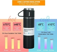 Vacuum Flask Set Vacuum Flask Set with 2 Cups Stainless Steel Vacuum Flask Set Coffee Mug Travel Mug Colour-Multicolor 500ML