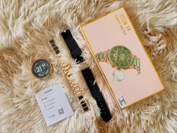  Smartwatch Gen11 Bluetooth Calling With 2 Strap With Logo - Pink