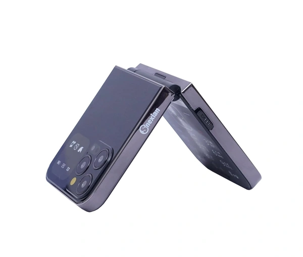 Snexian Rock Smartphone flip With front Display Notification - Black