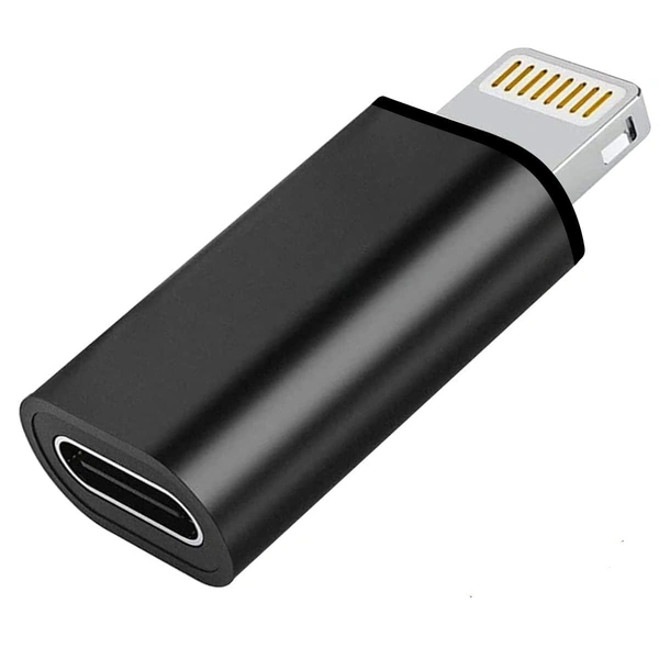 30W USB-C Female to Lightning Cable Adapter, Type-C to 8 Pin Male PD Fast Charging Converter Cord Data Sync Connector for iPhone 13 12 11 AirPods iOS Device, CarPlay (Dark Black)