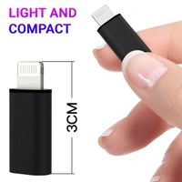 30W USB-C Female to Lightning Cable Adapter, Type-C to 8 Pin Male PD Fast Charging Converter Cord Data Sync Connector for iPhone 13 12 11 AirPods iOS Device, CarPlay (Dark Black)