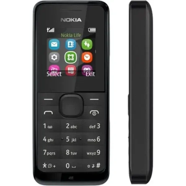 Nokia 105 4th Edition Single Sim Refurbished Keypad Mobile Phone (2012 Model) - Black