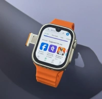 Ultra Smartwatch S9 5G Nano Sim Android Free Black Strap - 6RAM 128GB Storage, Orange