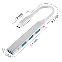4-Port USB 3.0 Hub for PC – High-Speed Aluminum USB Hub Compatible with PC, MacBook, Mac Pro, Mac Mini, iMac ( Pack Of 2 ) - Gray, TYPE - C TO USB
