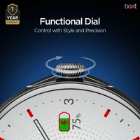 AGEasy Boat Protec Neo Smartwatch with SOS Button for Live Location Sharing 1.43” AMOLED Display, BT Calling, Health Monitoring - Standard, Black