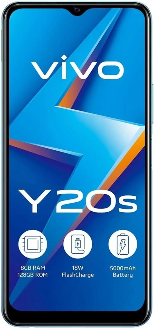 Vivo Y20s Dual SIM Purist Blue 8GB RAM 4G Renewed - 128 GB, Blue