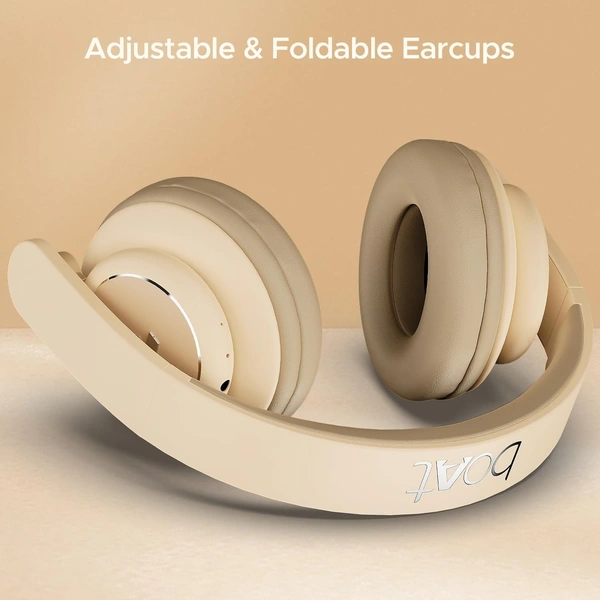 Boat Rockerz 450 Pro Bluetooth On Ear Headphones with Mic with 70 Hours Battery, 40Mm Drivers, Bluetooth V5.0 Padded Ear Cushions - Standard, Peach